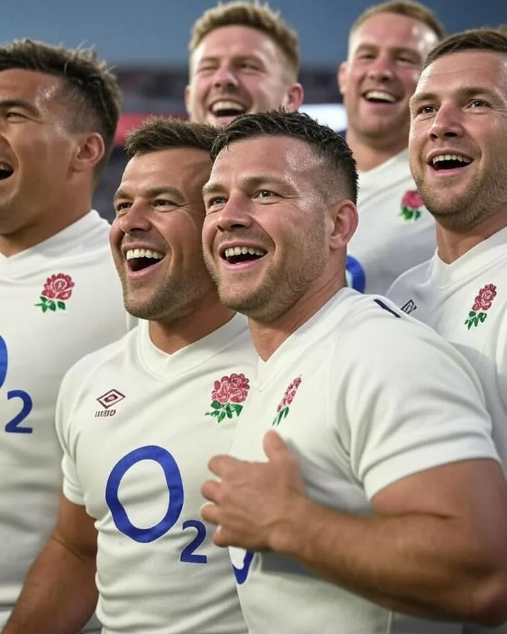England Players Celebrating