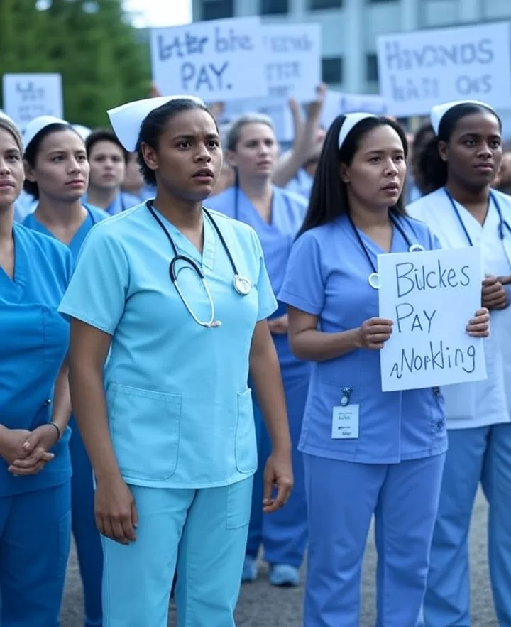 Nurses protesting
