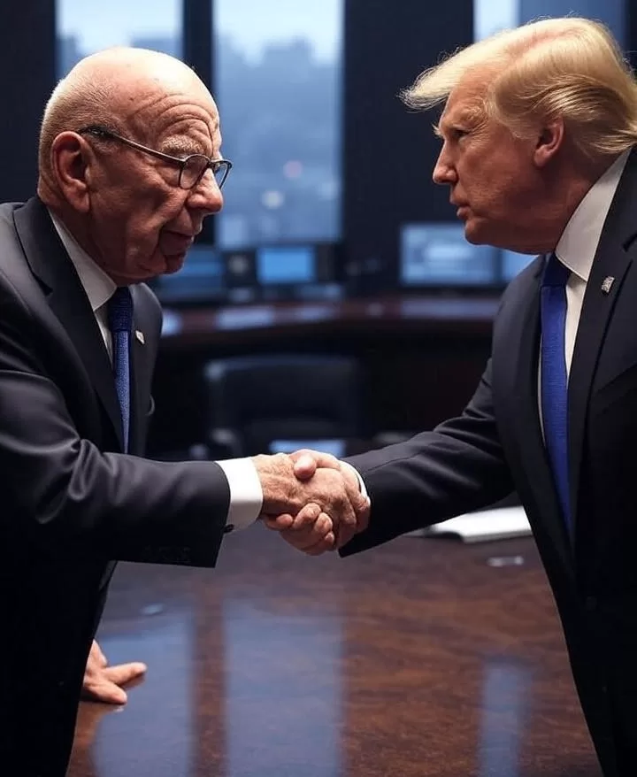 Trump and Murdoch Shaking Hands
