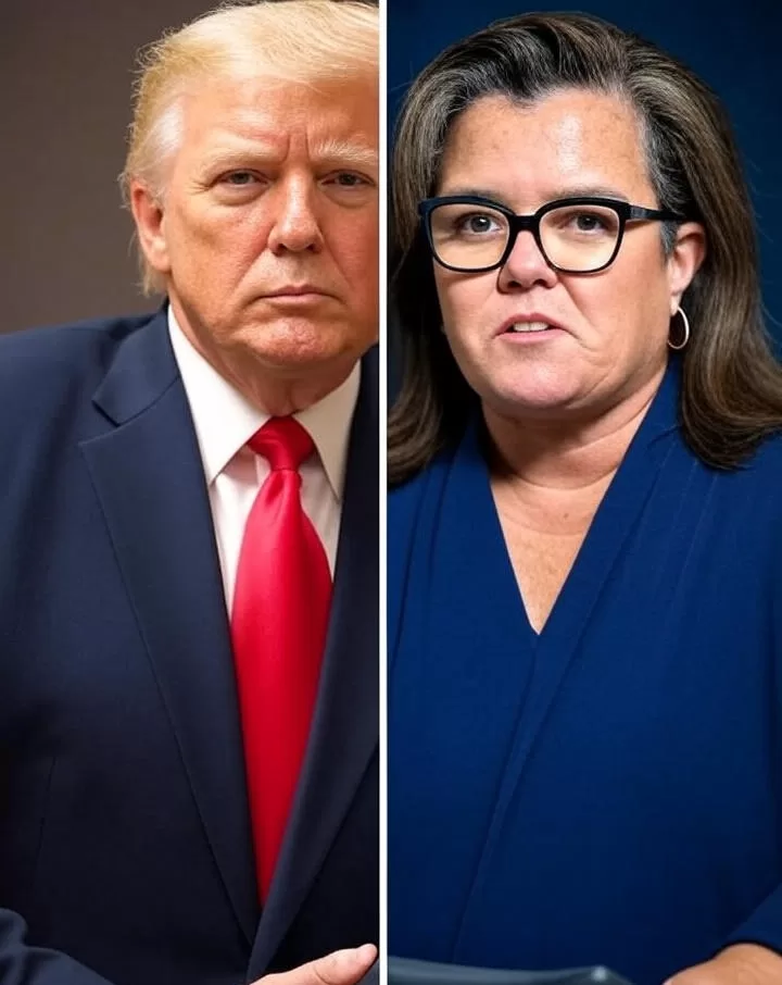 Split image of Trump and O’Donnell